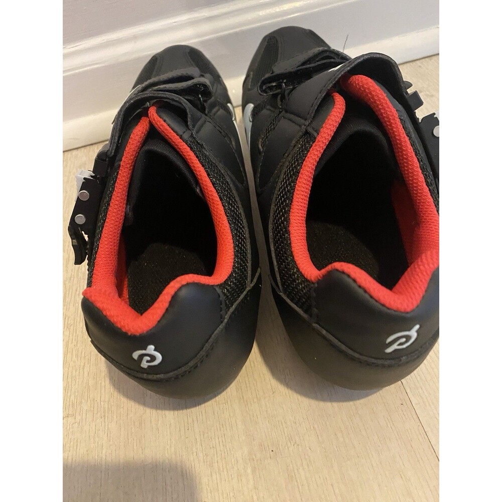 Peloton Black Athletic Shoes with Red Accents